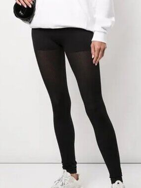 Fleur Du Mal Black Seamless Perforated Leggings size Large